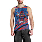 Newcastle Knights Rugby Mascot Men Tank Top Fierce Athlete Graphic in Sports Style