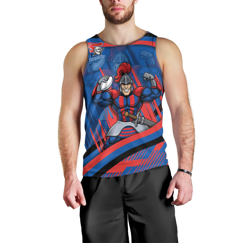Newcastle Knights Rugby Mascot Men Tank Top Fierce Athlete Graphic in Sports Style