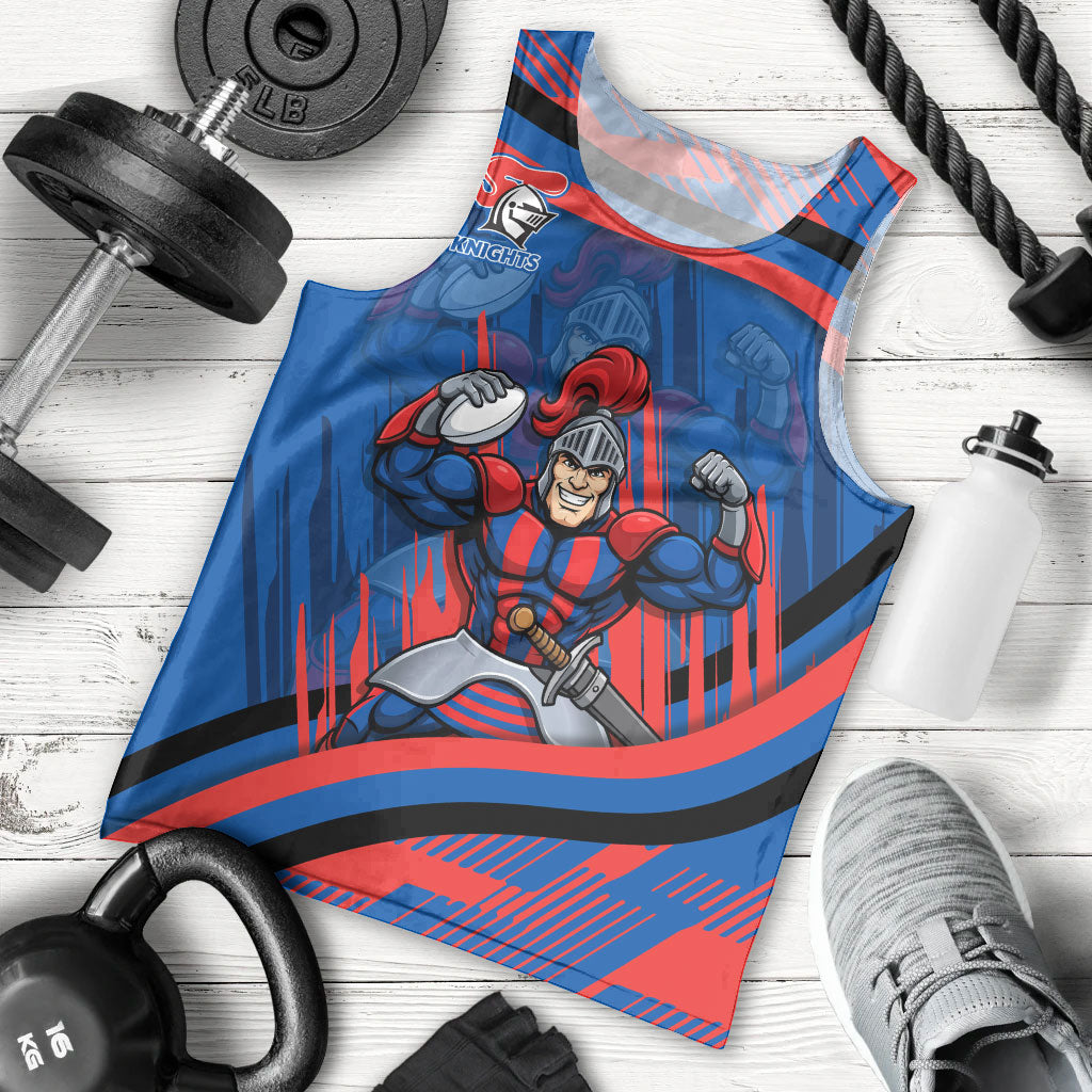 Newcastle Knights Rugby Mascot Men Tank Top Fierce Athlete Graphic in Sports Style