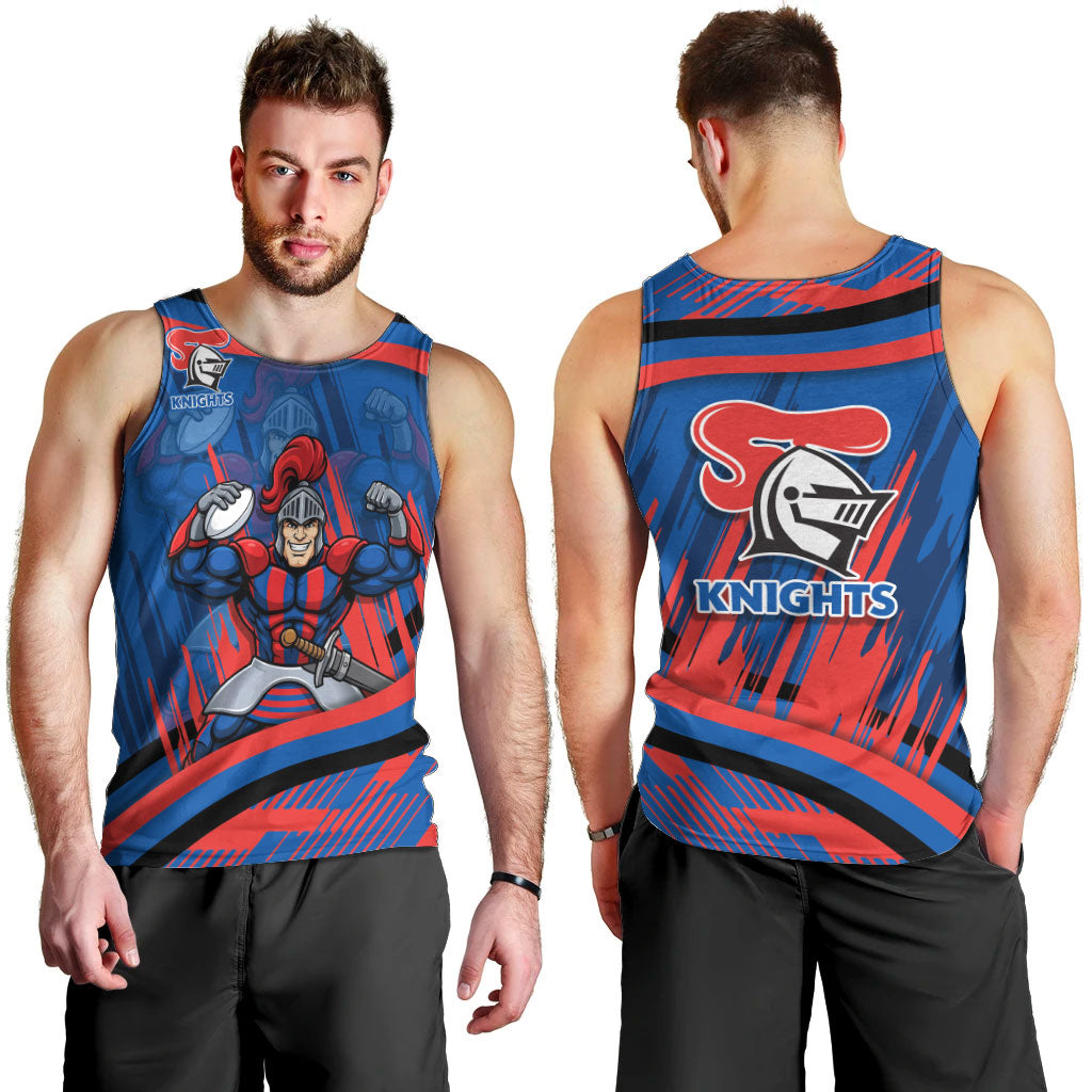 Newcastle Knights Rugby Mascot Men Tank Top Fierce Athlete Graphic in Sports Style