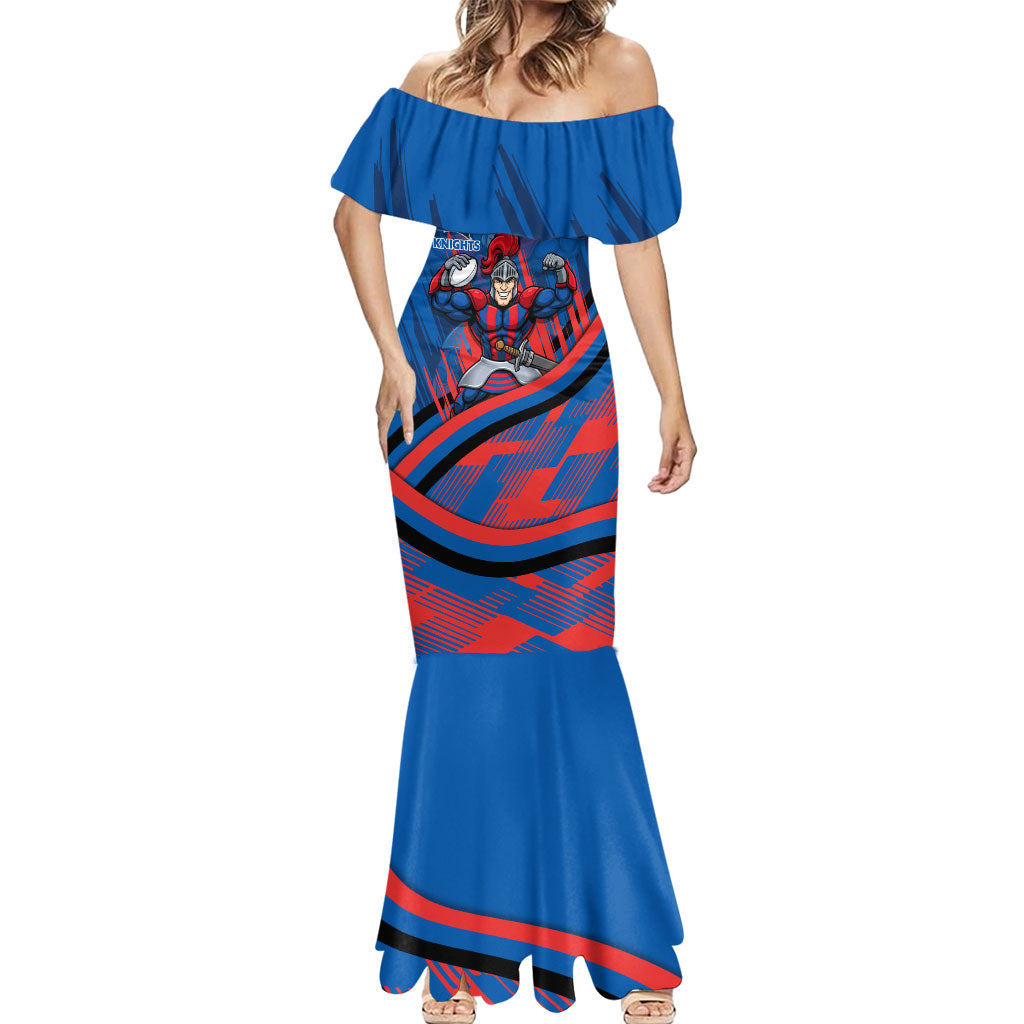 Newcastle Knights Rugby Mascot Mermaid Dress Fierce Athlete Graphic in Sports Style