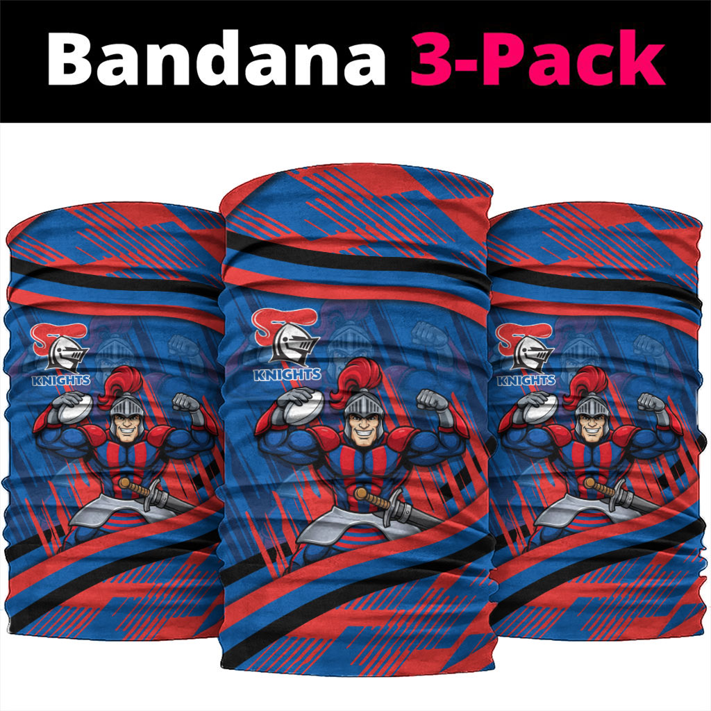 Newcastle Knights Rugby Mascot Neck Gaiter Fierce Athlete Graphic in Sports Style