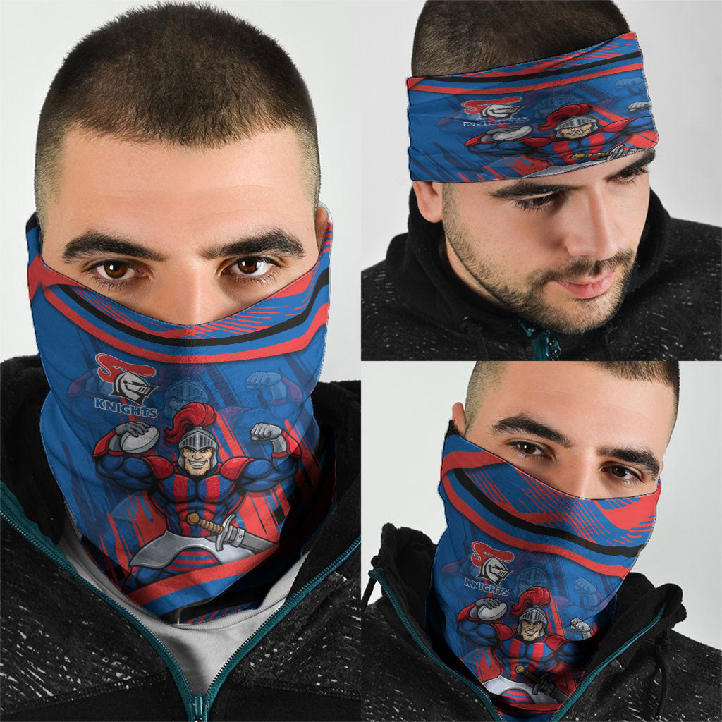 Newcastle Knights Rugby Mascot Neck Gaiter Fierce Athlete Graphic in Sports Style