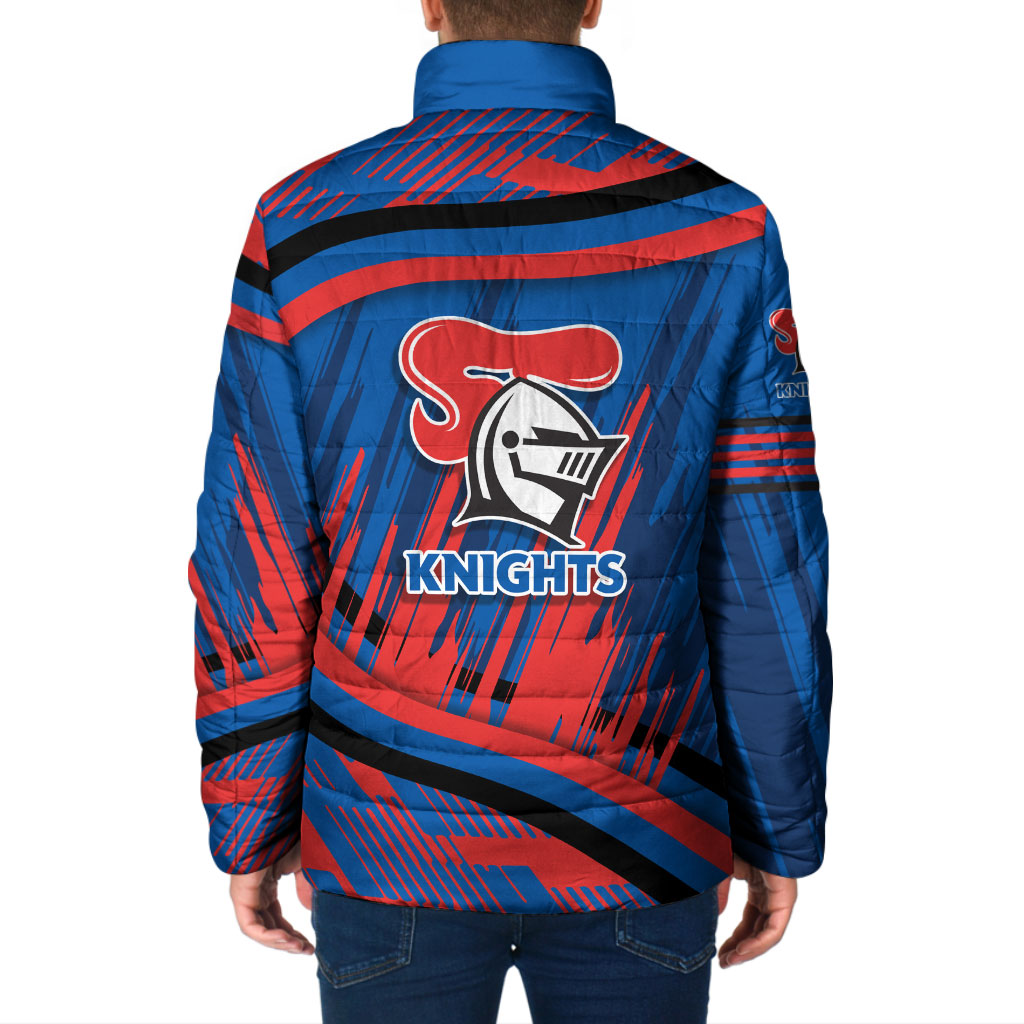 Newcastle Knights Rugby Mascot Padded Jacket Fierce Athlete Graphic in Sports Style