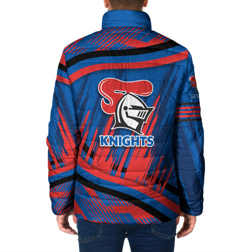 Newcastle Knights Rugby Mascot Padded Jacket Fierce Athlete Graphic in Sports Style