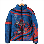 Newcastle Knights Rugby Mascot Padded Jacket Fierce Athlete Graphic in Sports Style