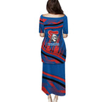 Newcastle Knights Rugby Mascot Puletasi Fierce Athlete Graphic in Sports Style