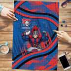 Newcastle Knights Rugby Mascot Puzzle Fierce Athlete Graphic in Sports Style