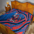 Newcastle Knights Rugby Mascot Quilt Fierce Athlete Graphic in Sports Style