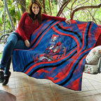 Newcastle Knights Rugby Mascot Quilt Fierce Athlete Graphic in Sports Style