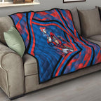 Newcastle Knights Rugby Mascot Quilt Fierce Athlete Graphic in Sports Style