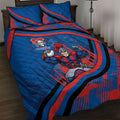 Newcastle Knights Rugby Mascot Quilt Bed Set Fierce Athlete Graphic in Sports Style