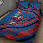 Newcastle Knights Rugby Mascot Quilt Bed Set Fierce Athlete Graphic in Sports Style