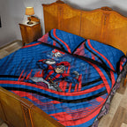 Newcastle Knights Rugby Mascot Quilt Bed Set Fierce Athlete Graphic in Sports Style