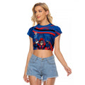 Newcastle Knights Rugby Mascot Raglan Cropped T Shirt Fierce Athlete Graphic in Sports Style