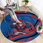 Newcastle Knights Rugby Mascot Round Carpet Fierce Athlete Graphic in Sports Style