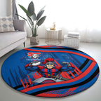Newcastle Knights Rugby Mascot Round Carpet Fierce Athlete Graphic in Sports Style