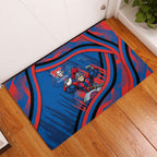 Newcastle Knights Rugby Mascot Rubber Doormat Fierce Athlete Graphic in Sports Style