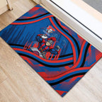 Newcastle Knights Rugby Mascot Rubber Doormat Fierce Athlete Graphic in Sports Style
