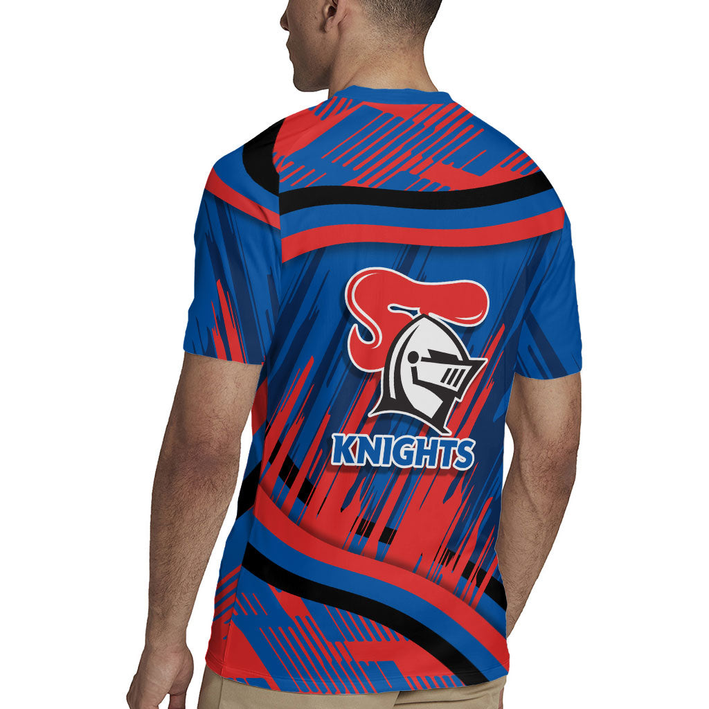 Newcastle Knights Rugby Mascot Rugby Jersey Fierce Athlete Graphic in Sports Style