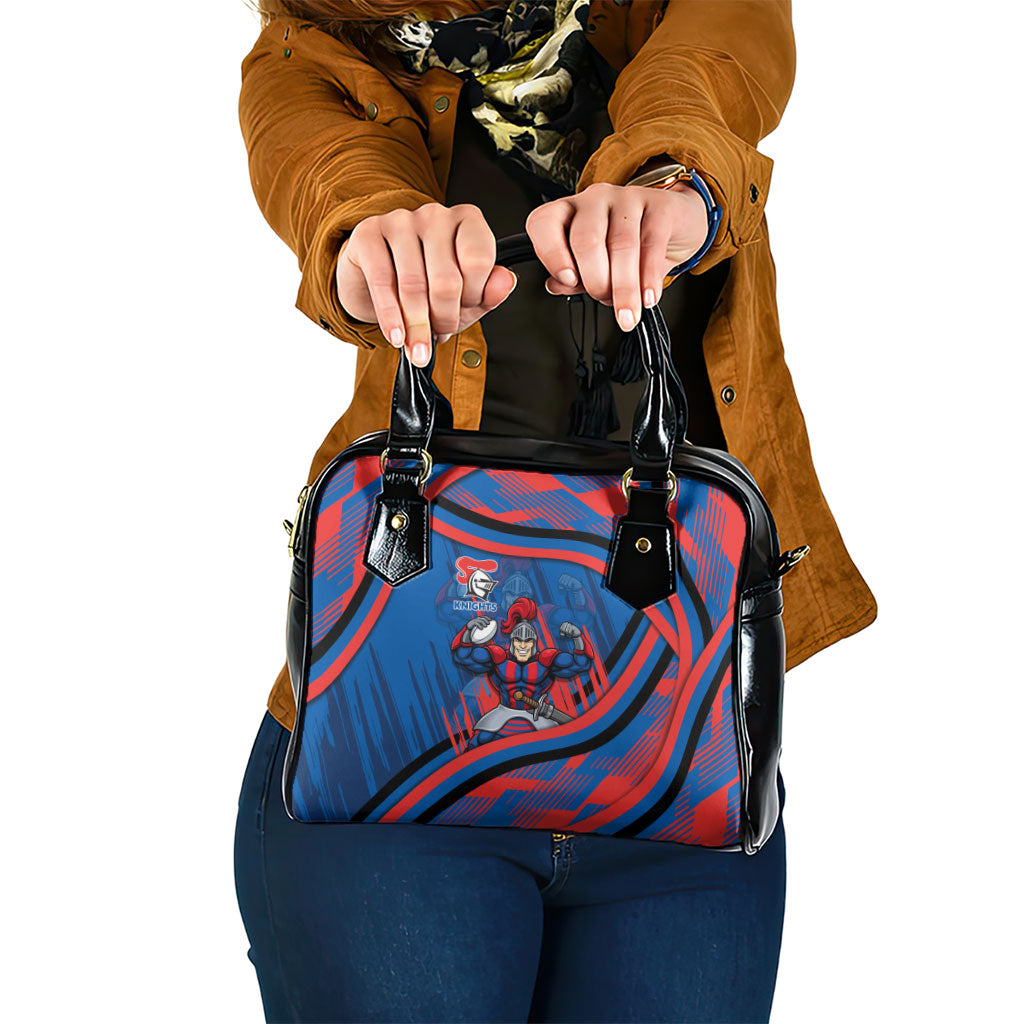 Newcastle Knights Rugby Mascot Shoulder Handbag Fierce Athlete Graphic in Sports Style
