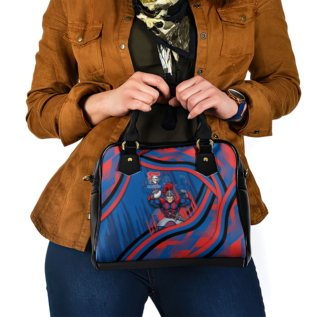 Newcastle Knights Rugby Mascot Shoulder Handbag Fierce Athlete Graphic in Sports Style