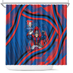 Newcastle Knights Rugby Mascot Shower Curtain Fierce Athlete Graphic in Sports Style