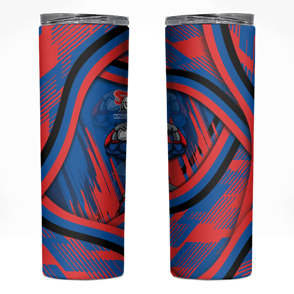 Newcastle Knights Rugby Mascot Skinny Tumbler Fierce Athlete Graphic in Sports Style
