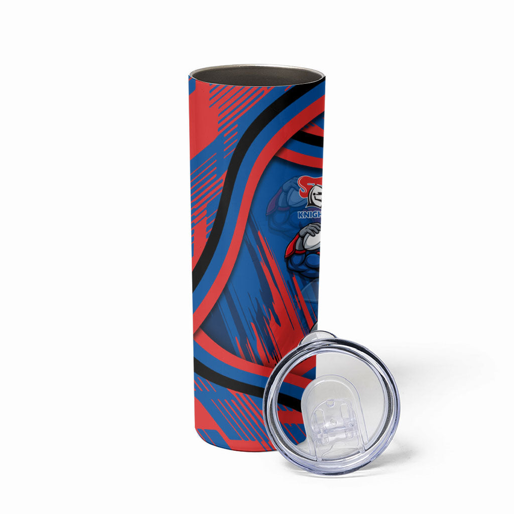 Newcastle Knights Rugby Mascot Skinny Tumbler Fierce Athlete Graphic in Sports Style