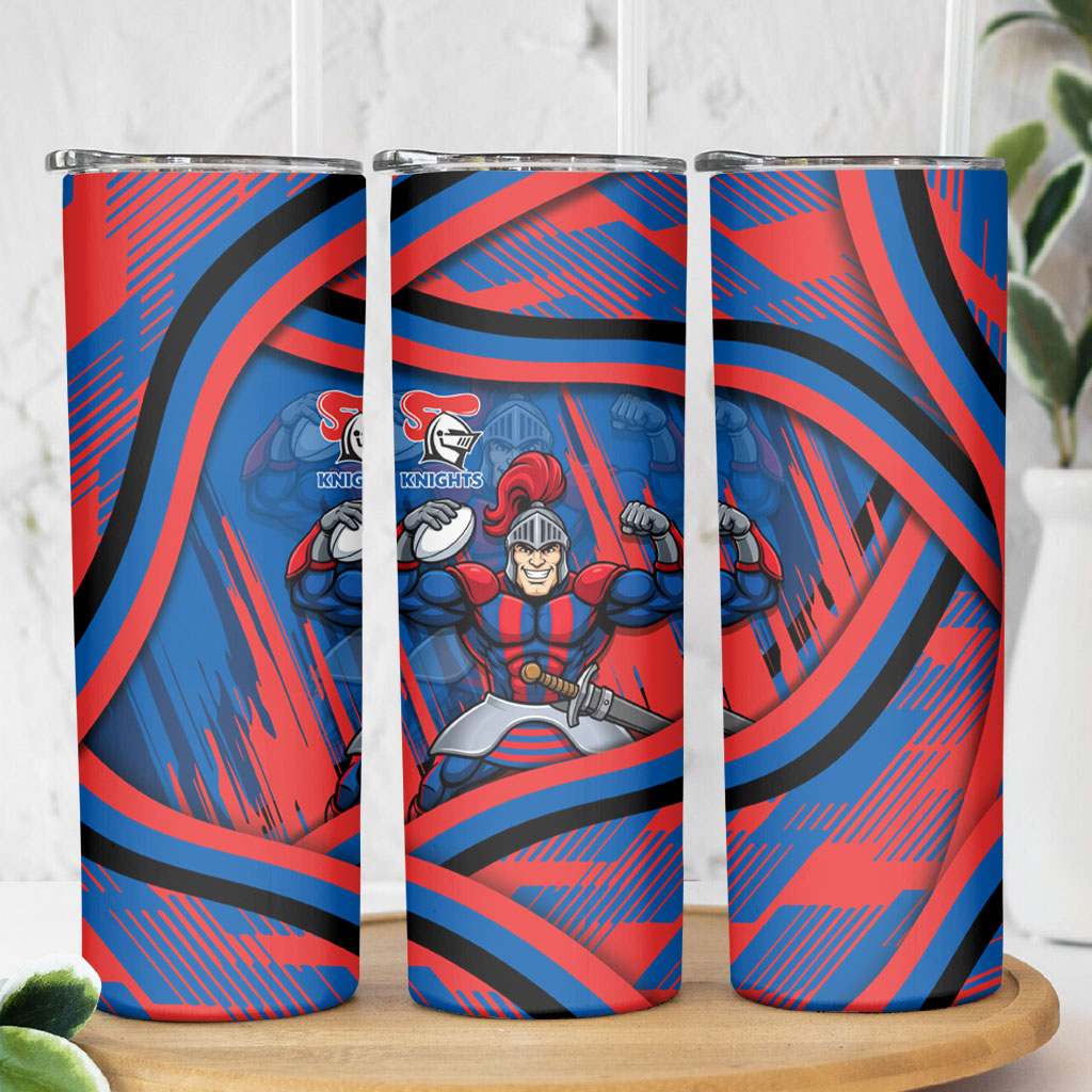 Newcastle Knights Rugby Mascot Skinny Tumbler Fierce Athlete Graphic in Sports Style