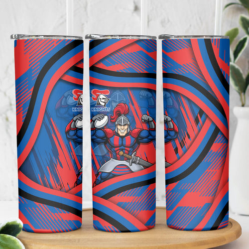 Newcastle Knights Rugby Mascot Skinny Tumbler Fierce Athlete Graphic in Sports Style