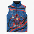 Newcastle Knights Rugby Mascot Sleeveless Puffer Jacket Fierce Athlete Graphic in Sports Style
