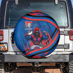Newcastle Knights Rugby Mascot Spare Tire Cover Fierce Athlete Graphic in Sports Style