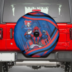 Newcastle Knights Rugby Mascot Spare Tire Cover Fierce Athlete Graphic in Sports Style