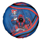 Newcastle Knights Rugby Mascot Spare Tire Cover Fierce Athlete Graphic in Sports Style