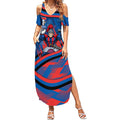 Newcastle Knights Rugby Mascot Summer Maxi Dress Fierce Athlete Graphic in Sports Style