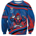 Newcastle Knights Rugby Mascot Sweatshirt Fierce Athlete Graphic in Sports Style