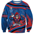 Newcastle Knights Rugby Mascot Sweatshirt Fierce Athlete Graphic in Sports Style