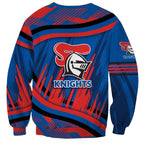 Newcastle Knights Rugby Mascot Sweatshirt Fierce Athlete Graphic in Sports Style