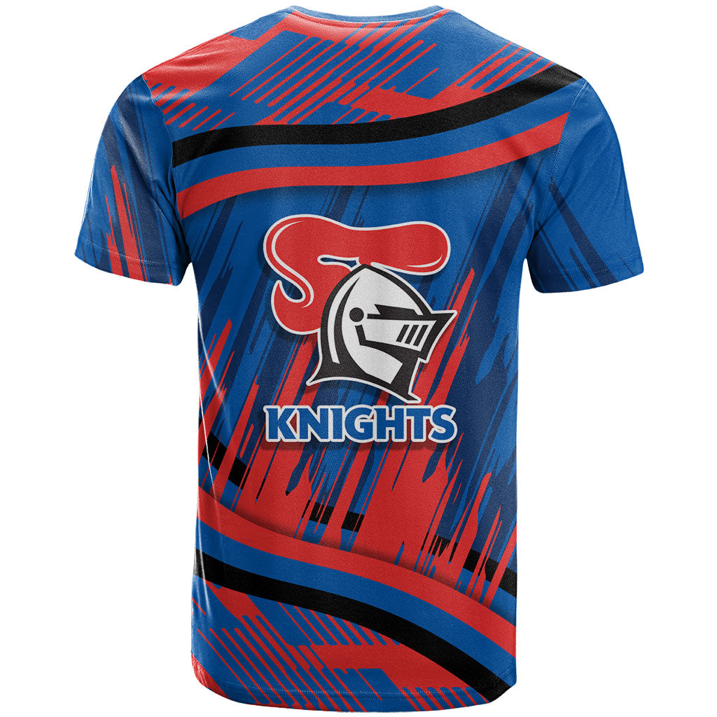 Newcastle Knights Rugby Mascot T Shirt Fierce Athlete Graphic in Sports Style