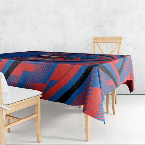 Newcastle Knights Rugby Mascot Tablecloth Fierce Athlete Graphic in Sports Style