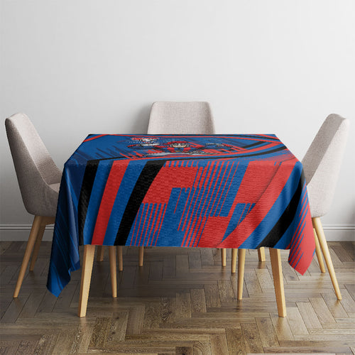 Newcastle Knights Rugby Mascot Tablecloth Fierce Athlete Graphic in Sports Style