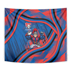 Newcastle Knights Rugby Mascot Tapestry Fierce Athlete Graphic in Sports Style