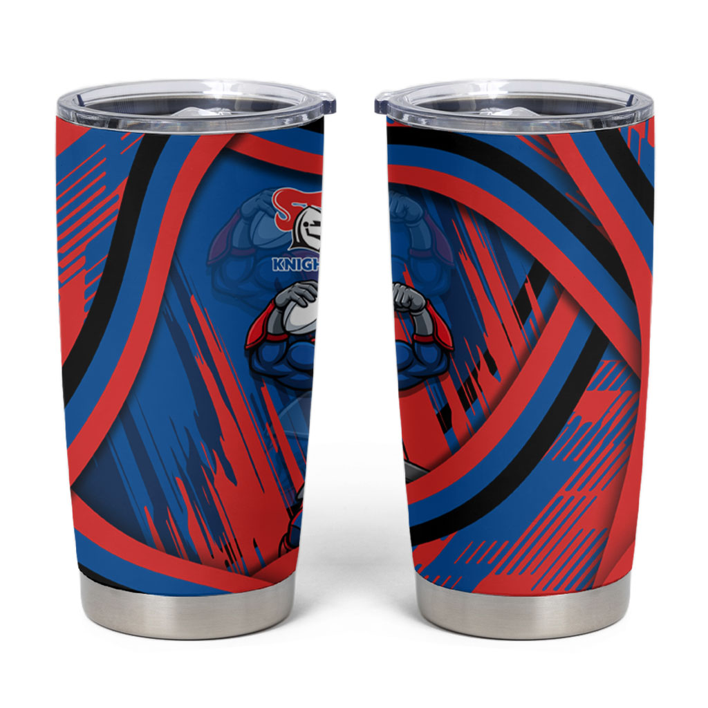 Newcastle Knights Rugby Mascot Tumbler Cup Fierce Athlete Graphic in Sports Style