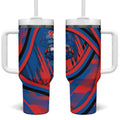 Newcastle Knights Rugby Mascot Tumbler With Handle Fierce Athlete Graphic in Sports Style