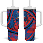 Newcastle Knights Rugby Mascot Tumbler With Handle Fierce Athlete Graphic in Sports Style