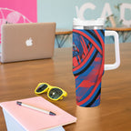 Newcastle Knights Rugby Mascot Tumbler With Handle Fierce Athlete Graphic in Sports Style