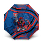 Newcastle Knights Rugby Mascot Umbrella Fierce Athlete Graphic in Sports Style