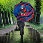 Newcastle Knights Rugby Mascot Umbrella Fierce Athlete Graphic in Sports Style