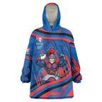Newcastle Knights Rugby Mascot Wearable Blanket Hoodie Fierce Athlete Graphic in Sports Style